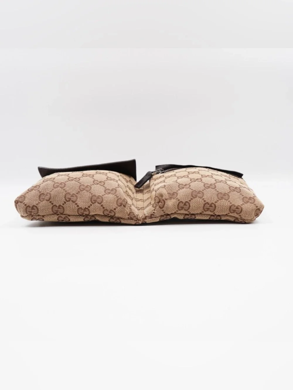 CI43 ❤️ GUCCI GG Monogram Double Pocket Belt Bag